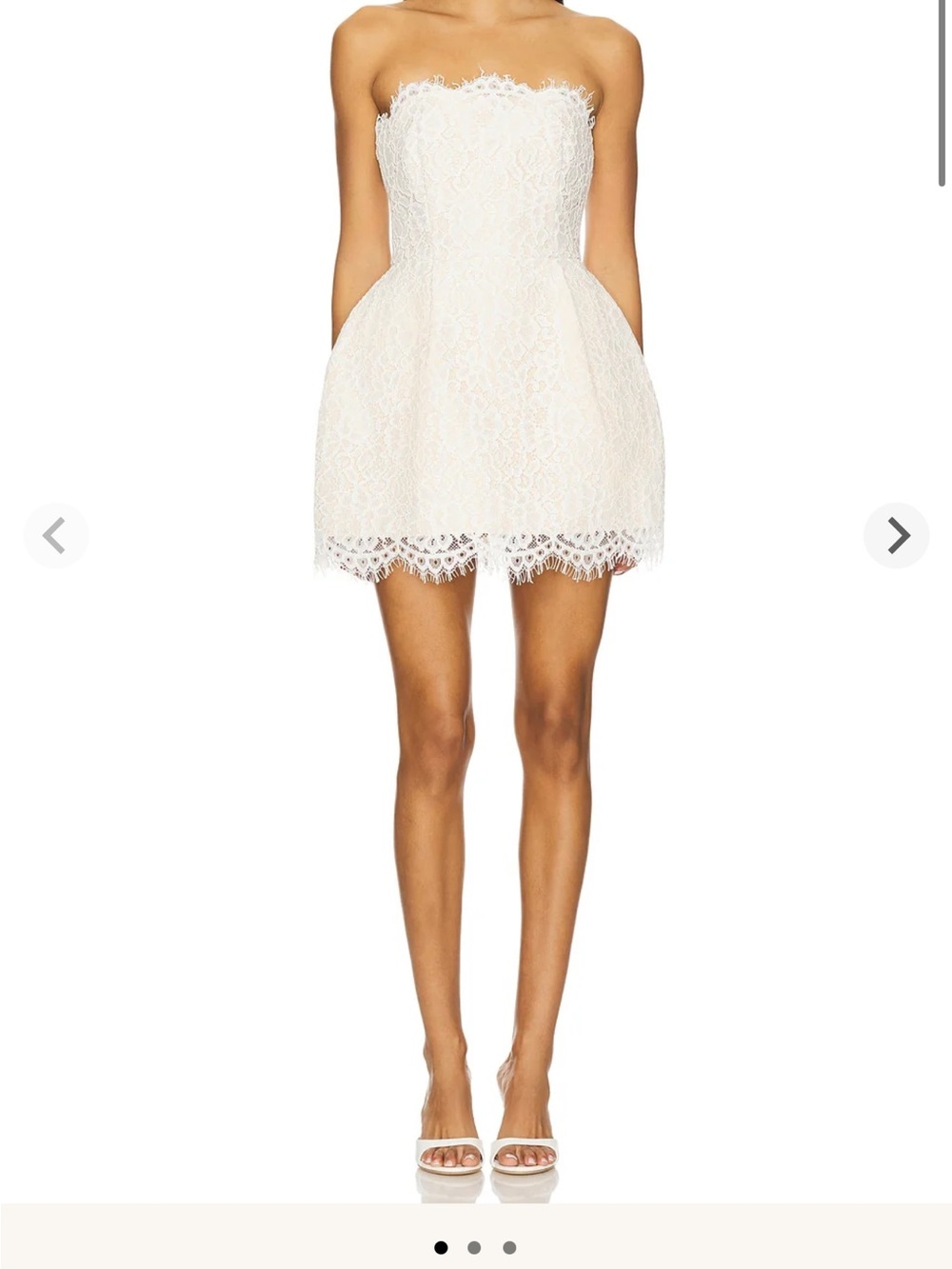 Strapless White Lace Mini Dress